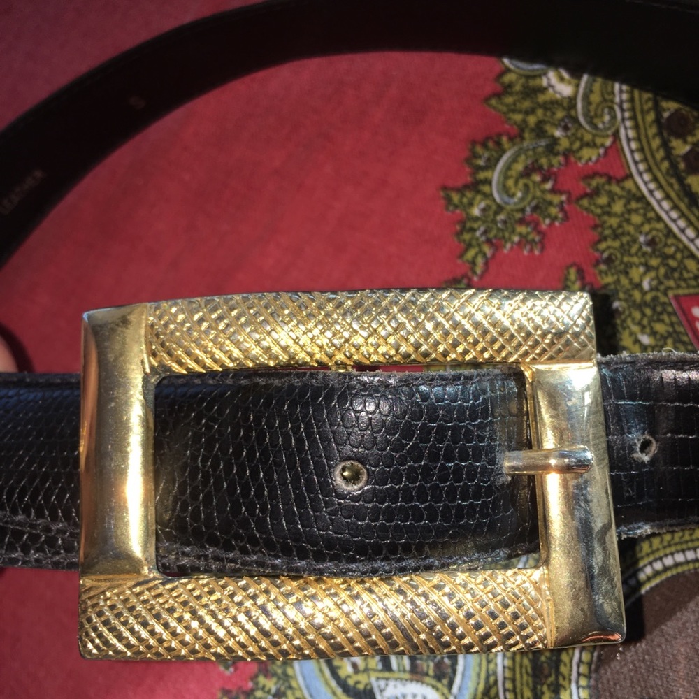 Vtg black leather belt